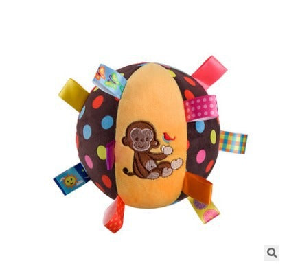 Super Soft Baby Hand Grab Ball Plush Bell Comfort Ball Label Cloth Ball Toy Lathe Pendant