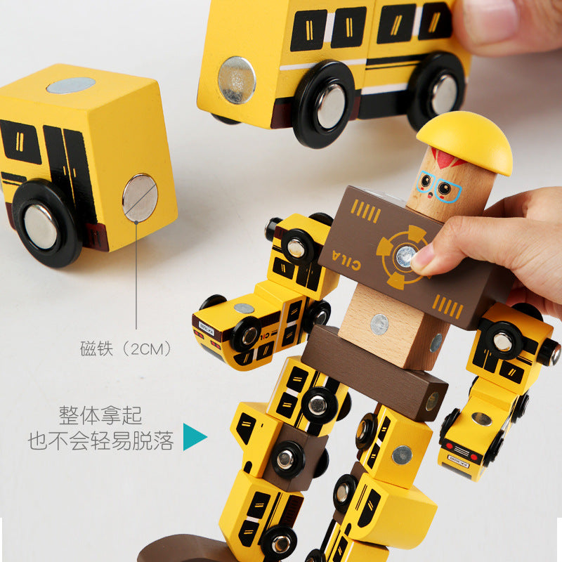 Children's Magnet Building Blocks Assembled Toys Puzzle Intelligence Brain 3-year-old Boys Over 3 Years Old Multi-functional Large Granules Magnetic