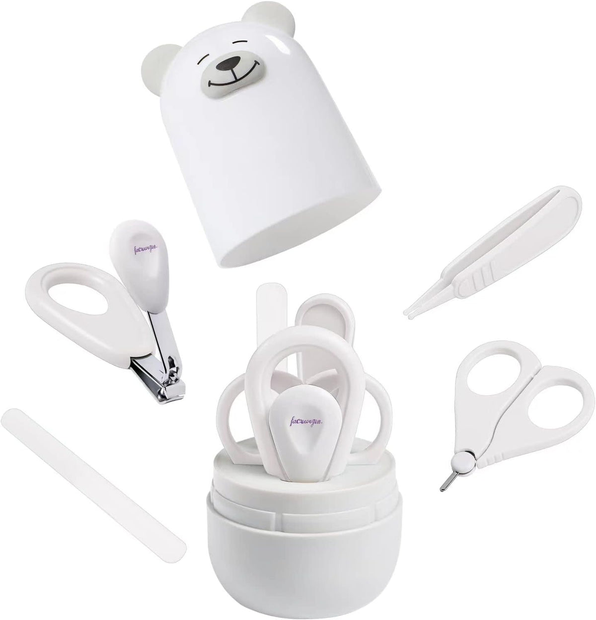 6-in-1 Baby Grooming Set, Natural Wooden Hairbrush and Comb, Nail Clippers,Nail Scissors, Nail File and Tweezers for Kids and Newborns in Nice Gift Box