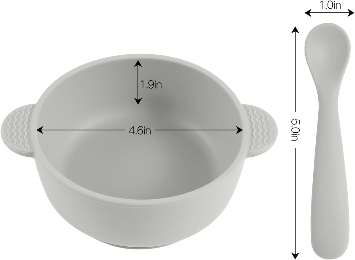 Eascrozn 3 Pack Baby Bowls with Suction and Baby Spoons, BPA Free