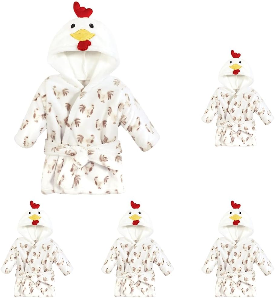 Hudson Baby Unisex Baby Plush Animal Face Bathrobe