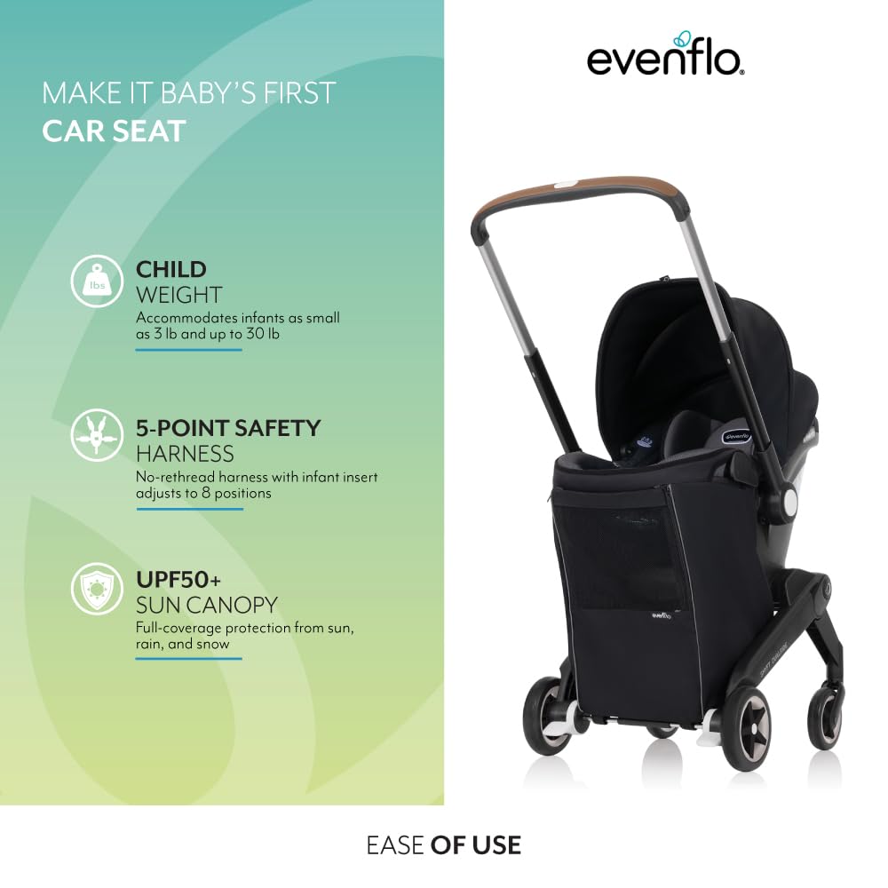Evenflo Shyft DualRide Preemie and Infant Car Seat Stroller Combo