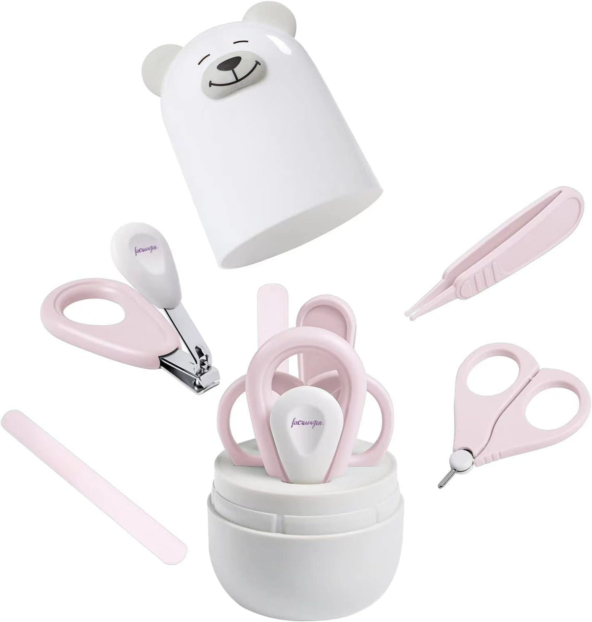 6-in-1 Baby Grooming Set, Natural Wooden Hairbrush and Comb, Nail Clippers,Nail Scissors, Nail File and Tweezers for Kids and Newborns in Nice Gift Box