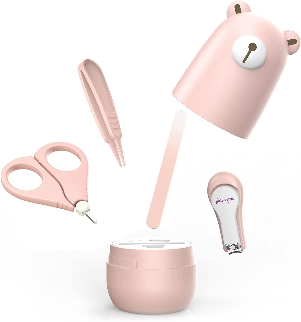 6-in-1 Baby Grooming Set, Natural Wooden Hairbrush and Comb, Nail Clippers,Nail Scissors, Nail File and Tweezers for Kids and Newborns in Nice Gift Box