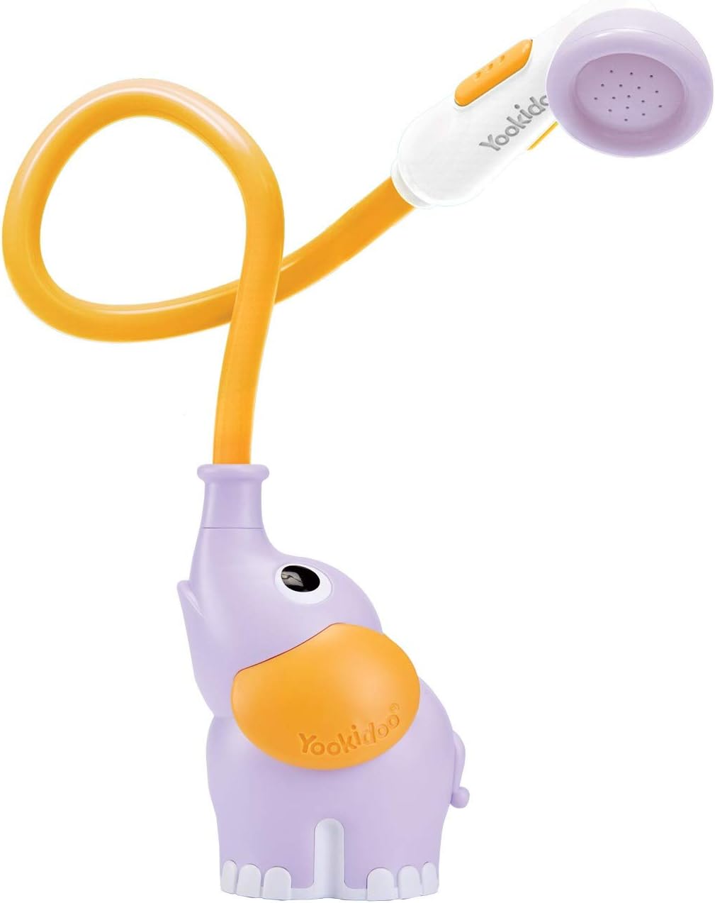 Yookidoo Baby Bath Shower Head - Elephant Water Pump and Trunk Spout Sprayer - One Handed Flow Control for Newborn Babies in Tub Or Sink (Turquoise)