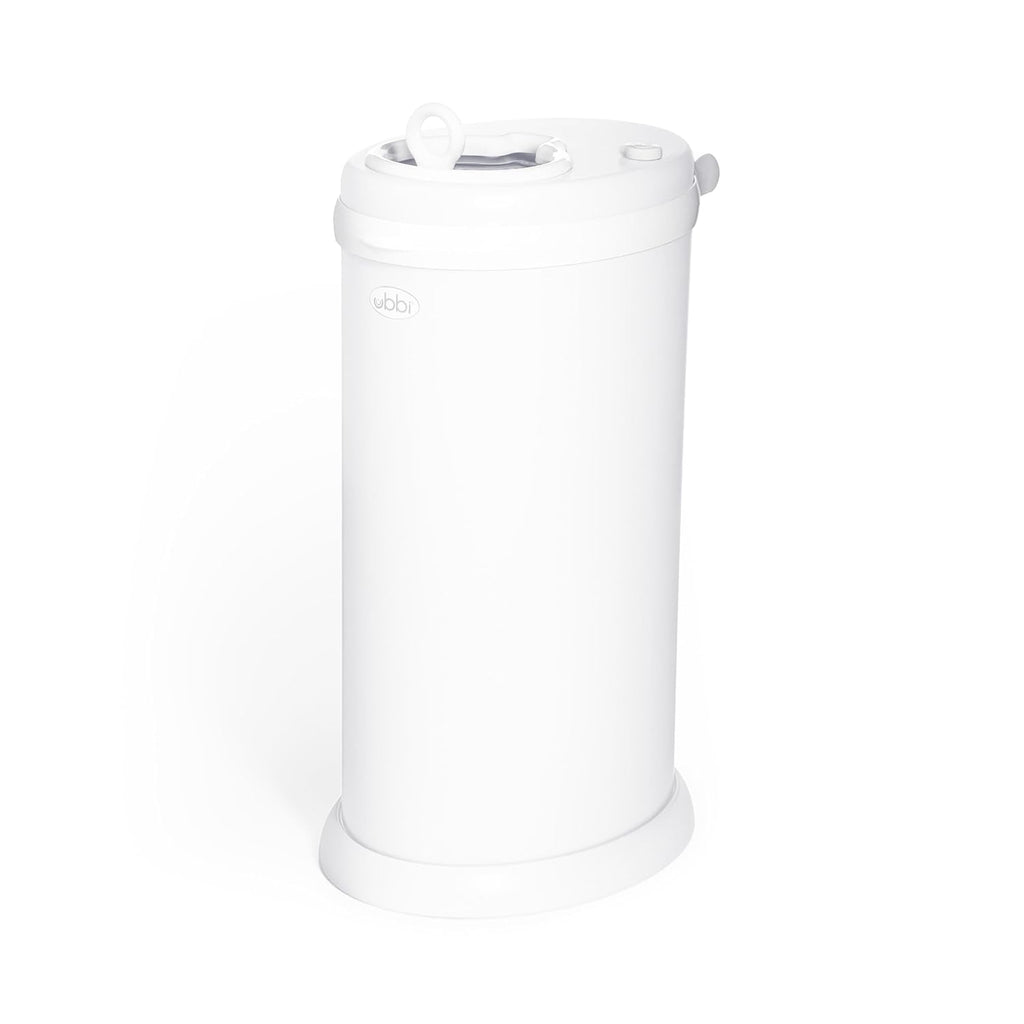 Ubbi Stainless Steel Diaper Pail, No Special Bags, Odor-Locking, White