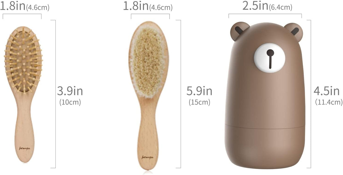 6-in-1 Baby Grooming Set, Natural Wooden Hairbrush and Comb, Nail Clippers,Nail Scissors, Nail File and Tweezers for Kids and Newborns in Nice Gift Box
