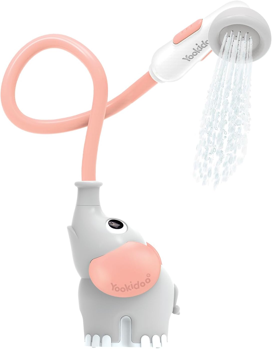 Yookidoo Baby Bath Shower Head - Elephant Water Pump and Trunk Spout Sprayer - One Handed Flow Control for Newborn Babies in Tub Or Sink (Turquoise)