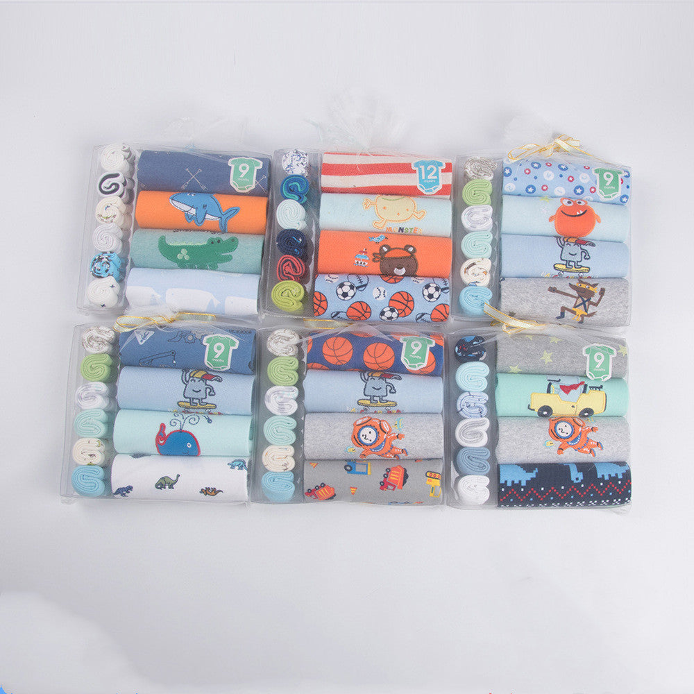 Baby Clothes Gift Set with Short Sleeve Bodysuit & Socks