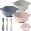 Eascrozn 3 Pack Baby Bowls with Suction and Baby Spoons, BPA Free