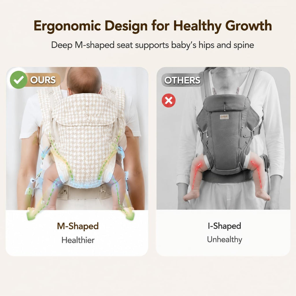 Baby Carrier Newborn to Toddler,Cotton Infant Carrier,7-40lbs Baby Carrier