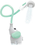 Yookidoo Baby Bath Shower Head - Elephant Water Pump and Trunk Spout Sprayer - One Handed Flow Control for Newborn Babies in Tub Or Sink (Turquoise)
