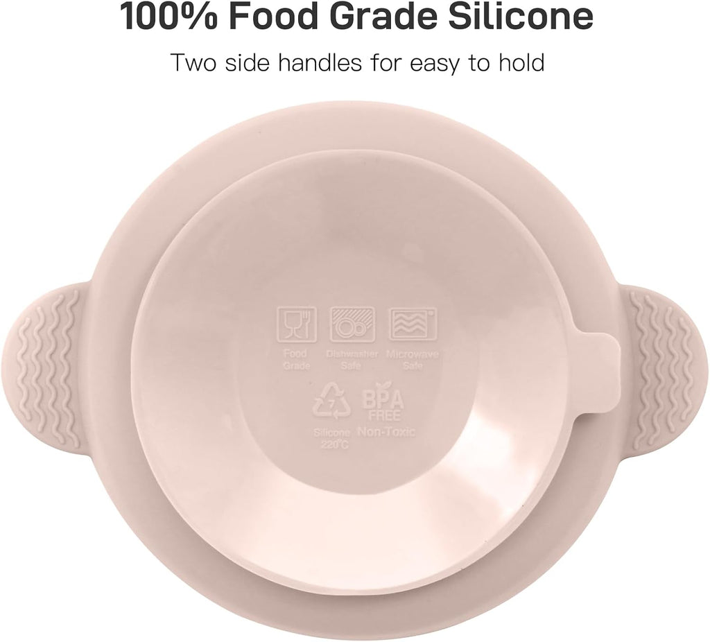 Eascrozn 3 Pack Baby Bowls with Suction and Baby Spoons, BPA Free