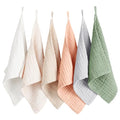 Konssy 6 Pack Baby Muslin Washcloths for Unisex 100% Cotton Wash Cloth Set for Baby Face Body Comfy and Soft for Newborn Infants Kids Girls and Boys