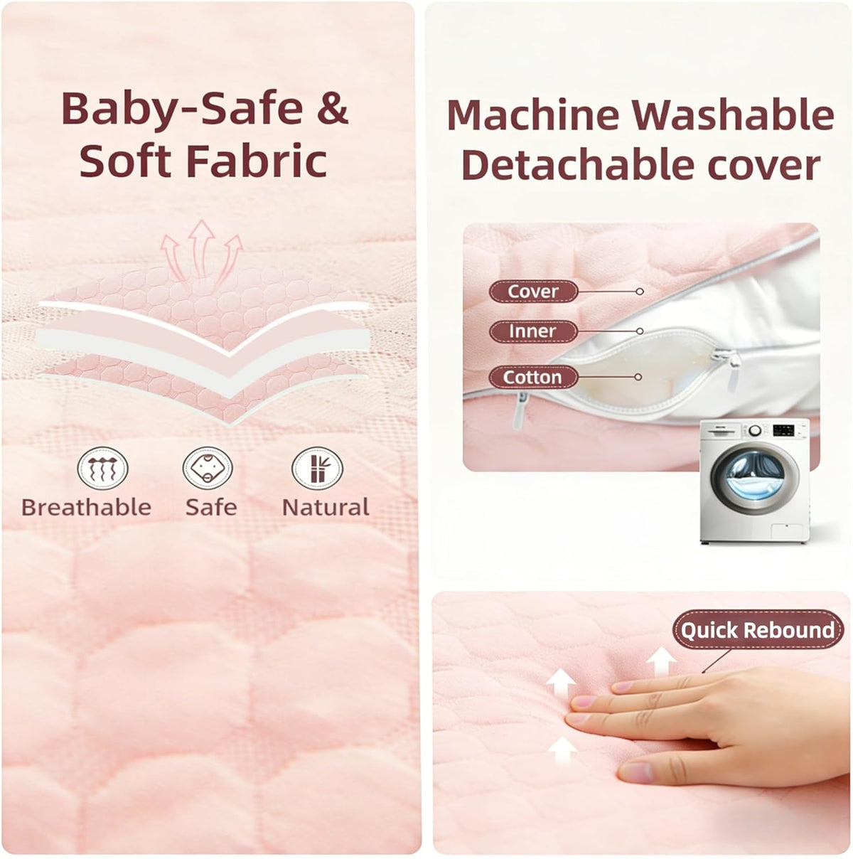 WYXunPlanet Nursing Pillow, Breastfeeding Pillow for Breastfeeding and Bottle Feeding to Reduce Strain on arms and Back, Better Support Baby,Waist Adjustable,Knitted Cotton Cover,Removable, Pink