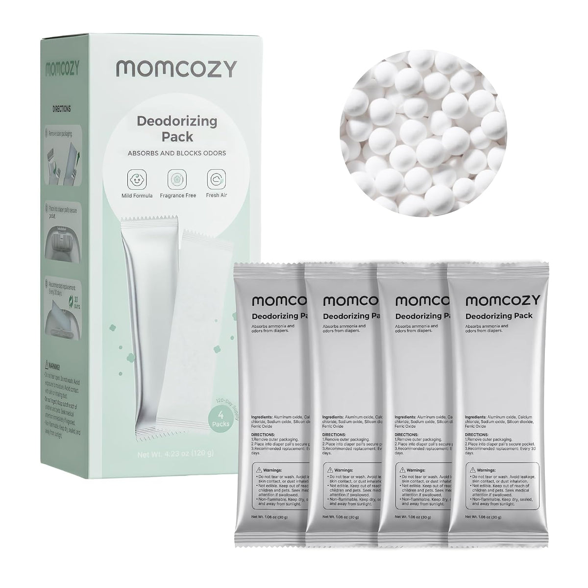 Momcozy Diaper Pail, Triple-Seal Odor Control, Fits Standard Trash Bags