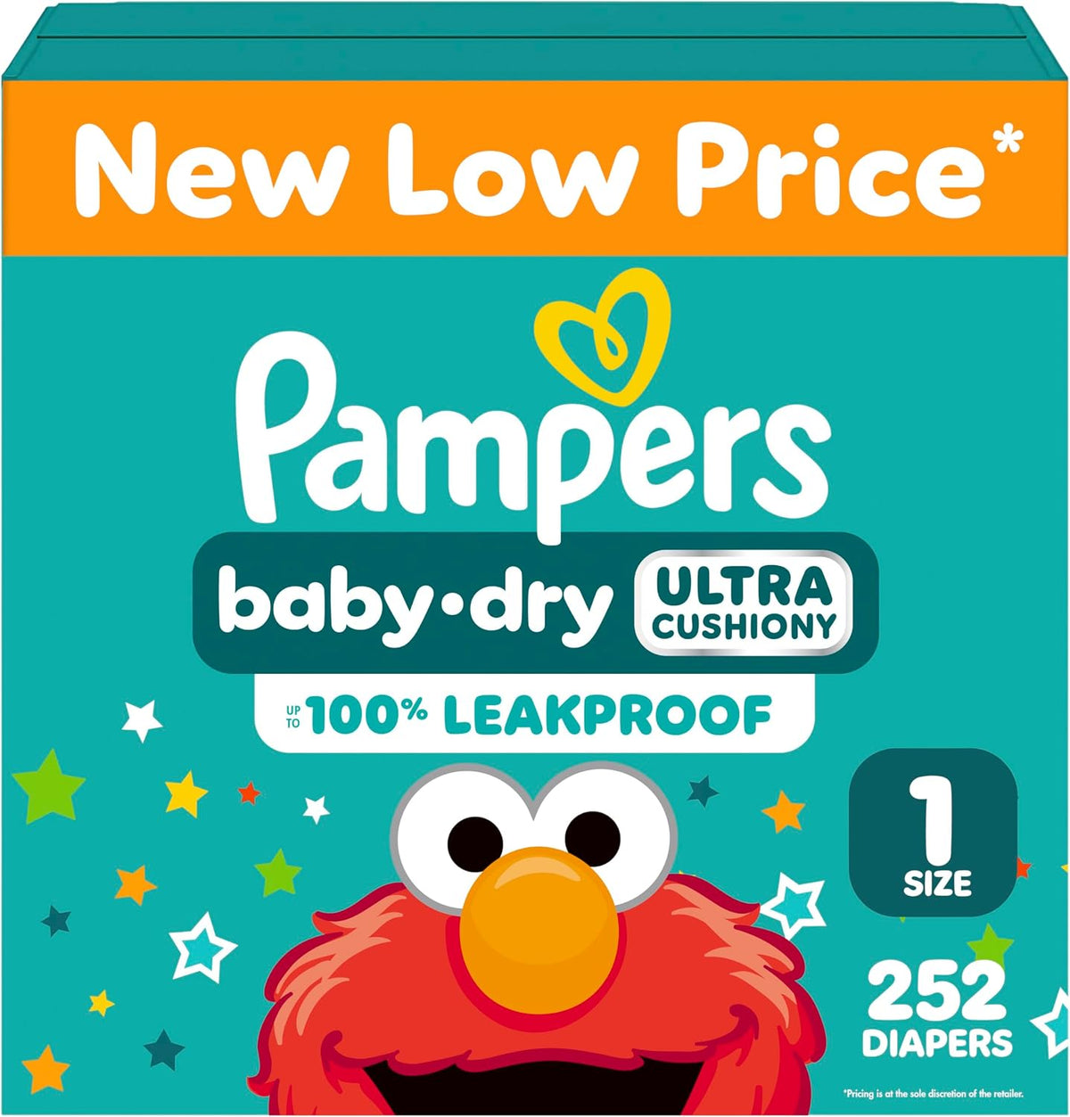 Pampers Baby Dry Ultra Cushiony Diapers, Size 1 (8-14 lbs), 120 Count, Up to 100% Leakproof