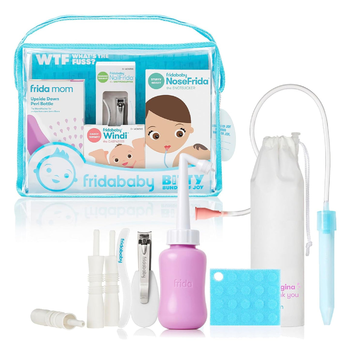 Frida Baby Basics Kit, 6pc Baby Essentials Kit with Silicone Carry Case