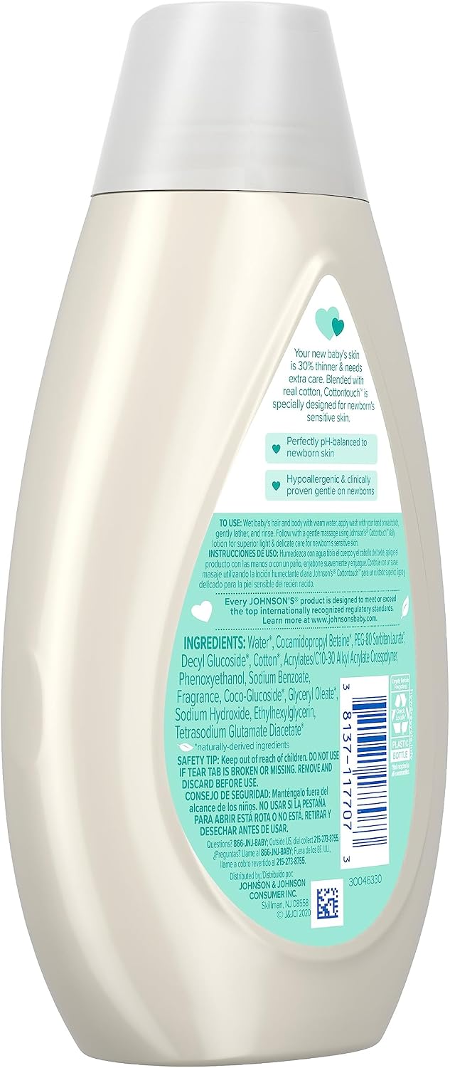 Johnson's Baby Comfort Touch Newborn Baby Wash & Shampoo, 13.6 fl oz