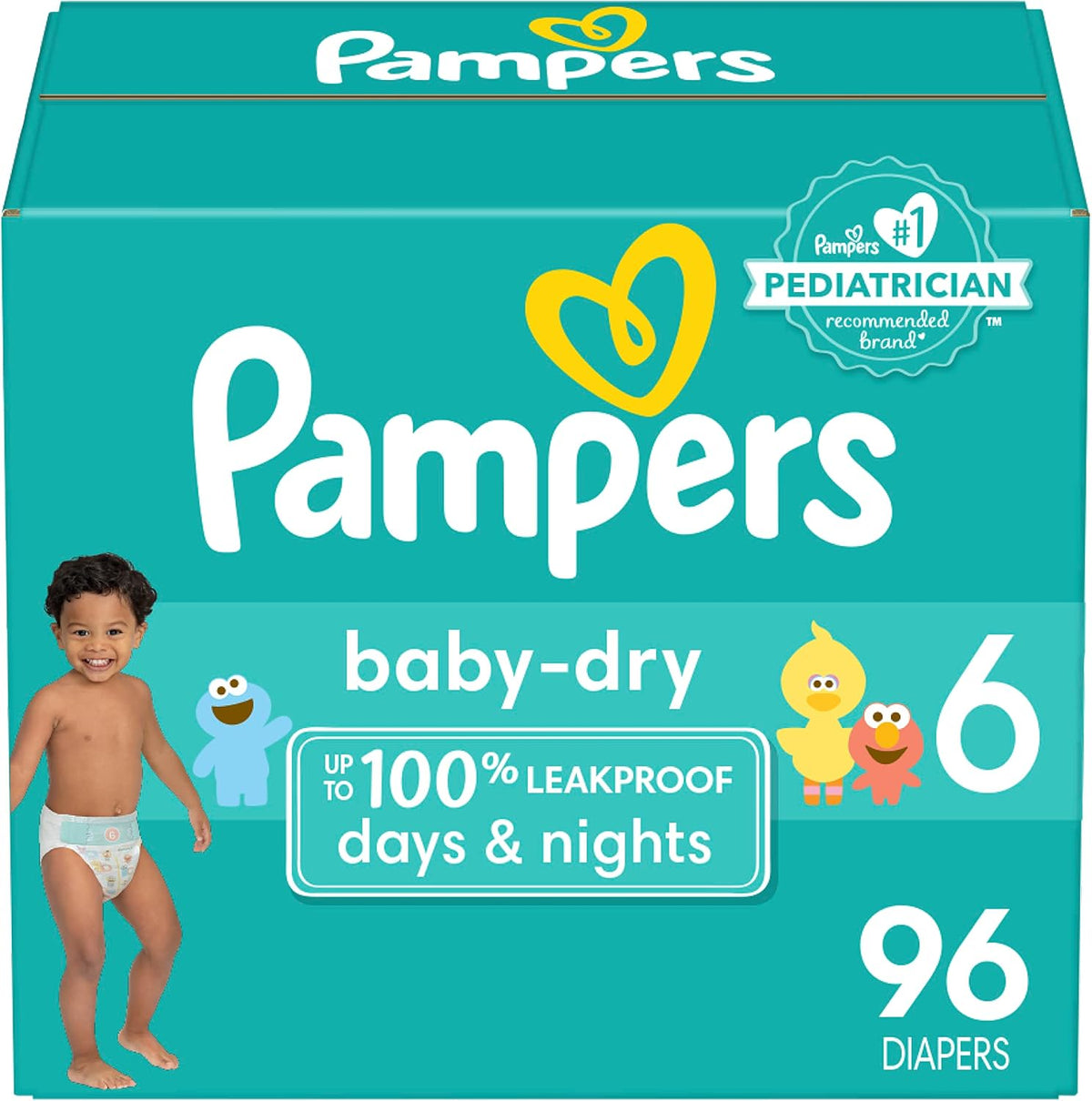 Pampers Baby Dry Ultra Cushiony Diapers, Size 1 (8-14 lbs), 120 Count, Up to 100% Leakproof