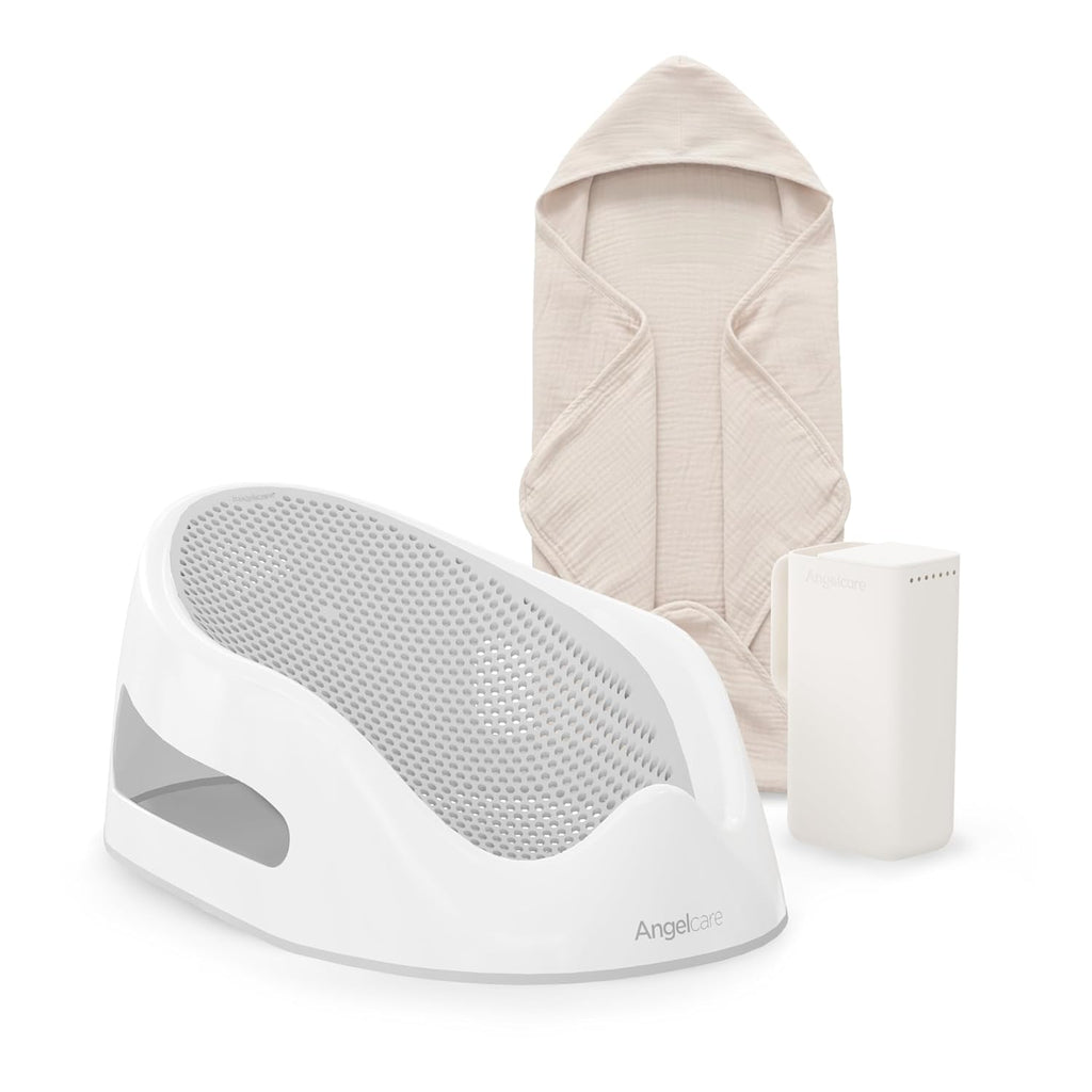 Angelcare Soft-Touch Baby Bath Support & Rinser Bundle, Aqua