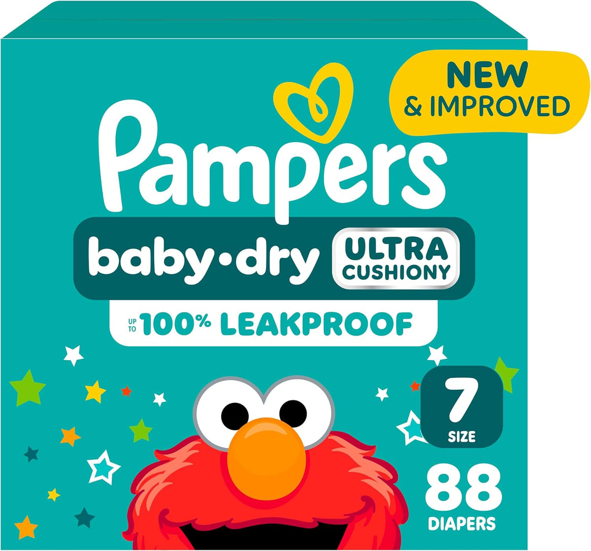 Pampers Baby Dry Ultra Cushiony Diapers, Size 1 (8-14 lbs), 120 Count, Up to 100% Leakproof