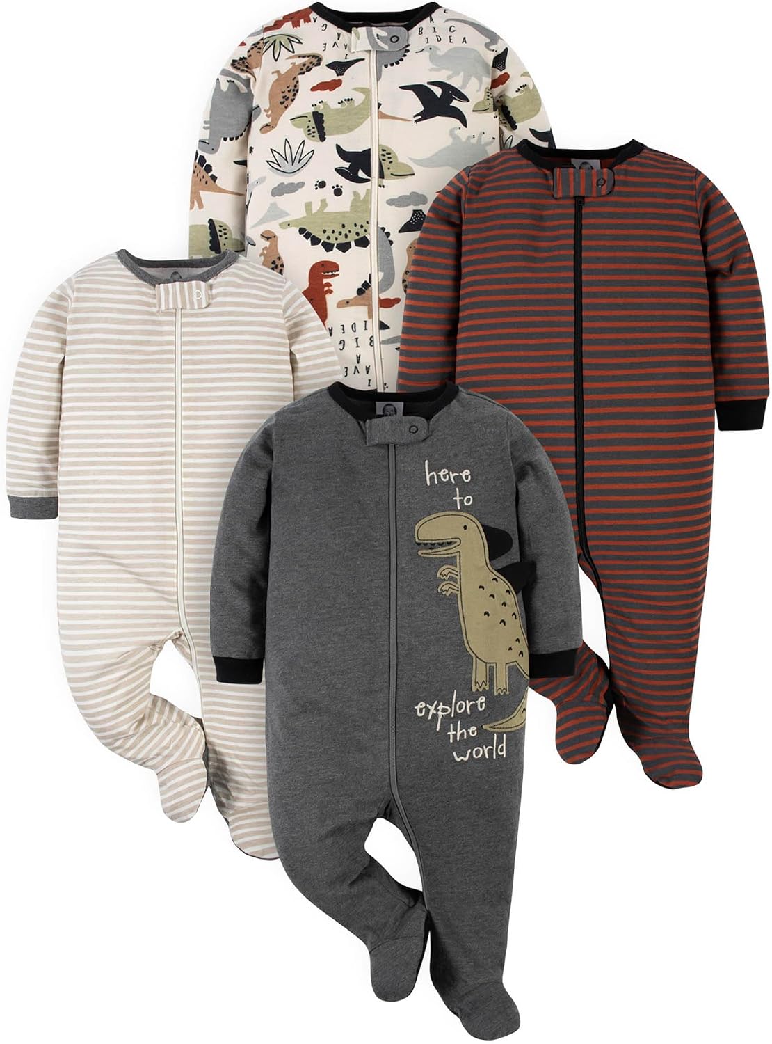 Gerber Baby Boys' 4 Pack Sleep 'N Play Footie