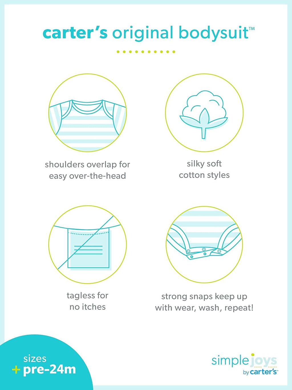 Simple Joys by Carter's Baby Boys Long-Sleeve Bodysuit Pack of 5Bodysuit