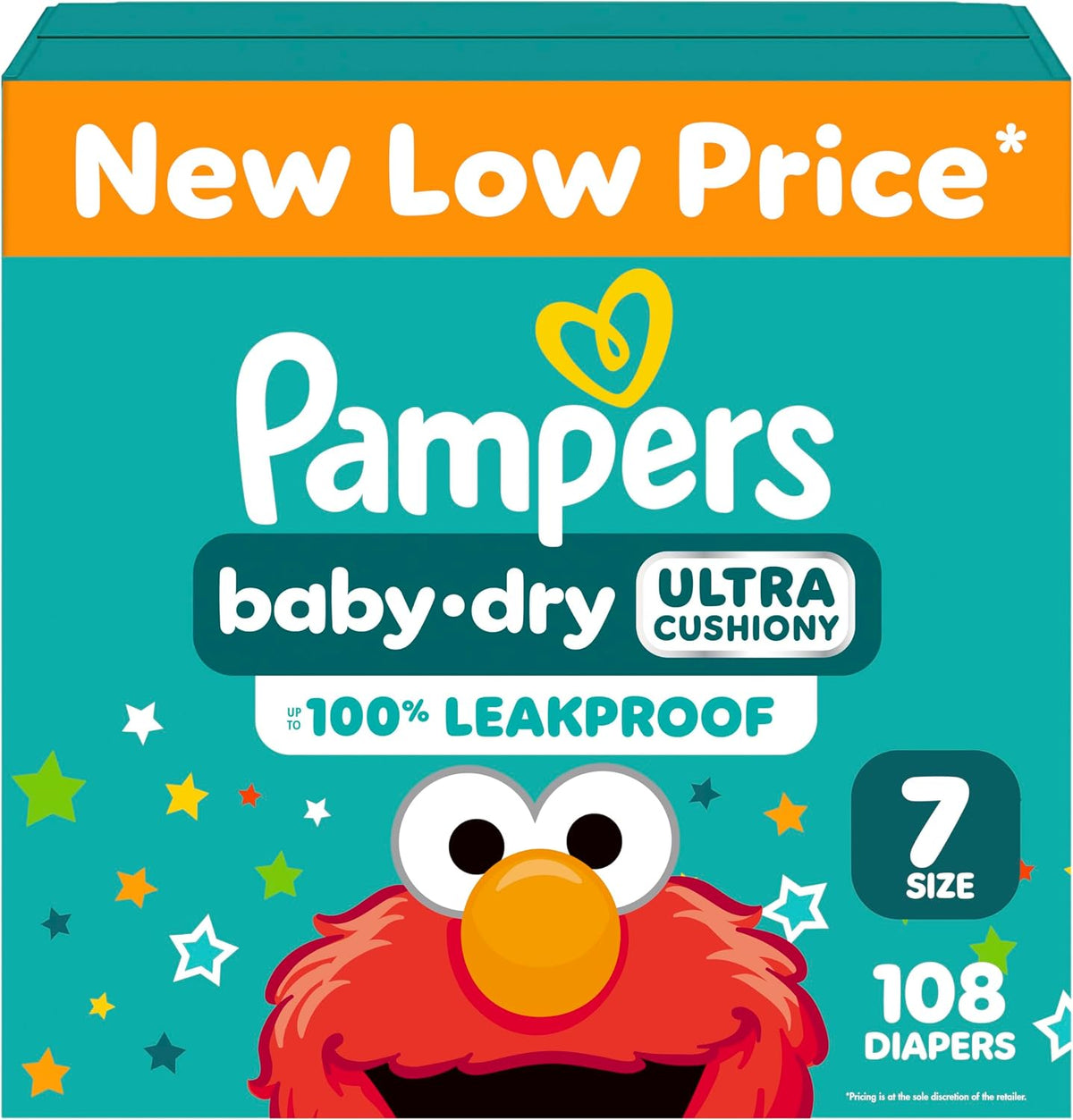 Pampers Baby Dry Ultra Cushiony Diapers, Size 1 (8-14 lbs), 120 Count, Up to 100% Leakproof