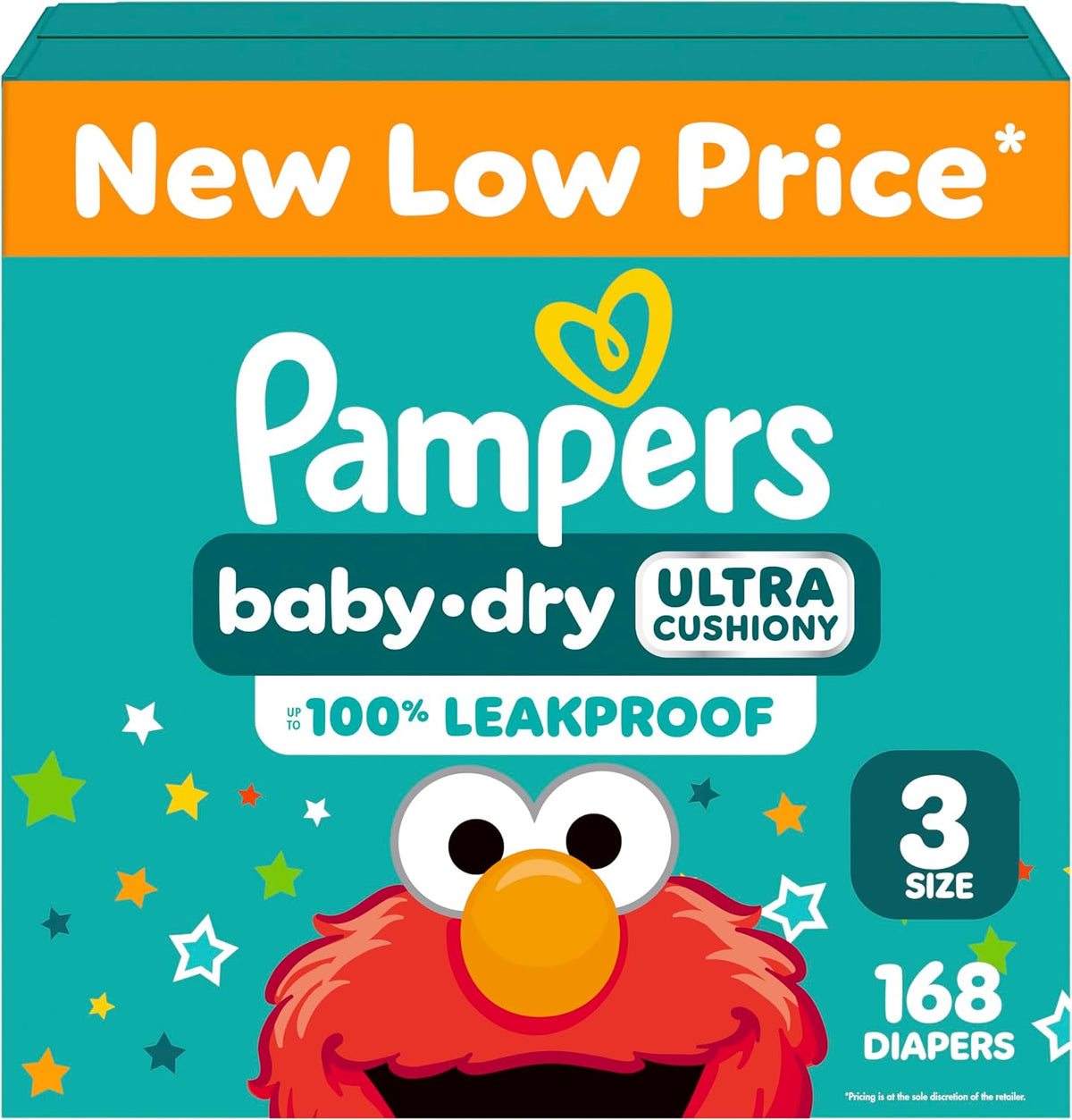 Pampers Baby Dry Ultra Cushiony Diapers, Size 1 (8-14 lbs), 120 Count, Up to 100% Leakproof