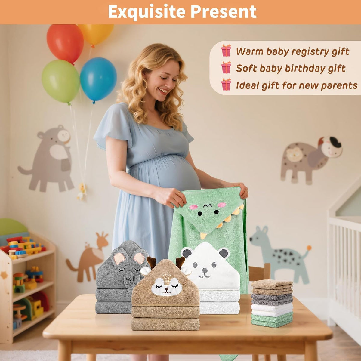 12 PCS Baby Bath Towels Set for Infants Toddlers Essentials