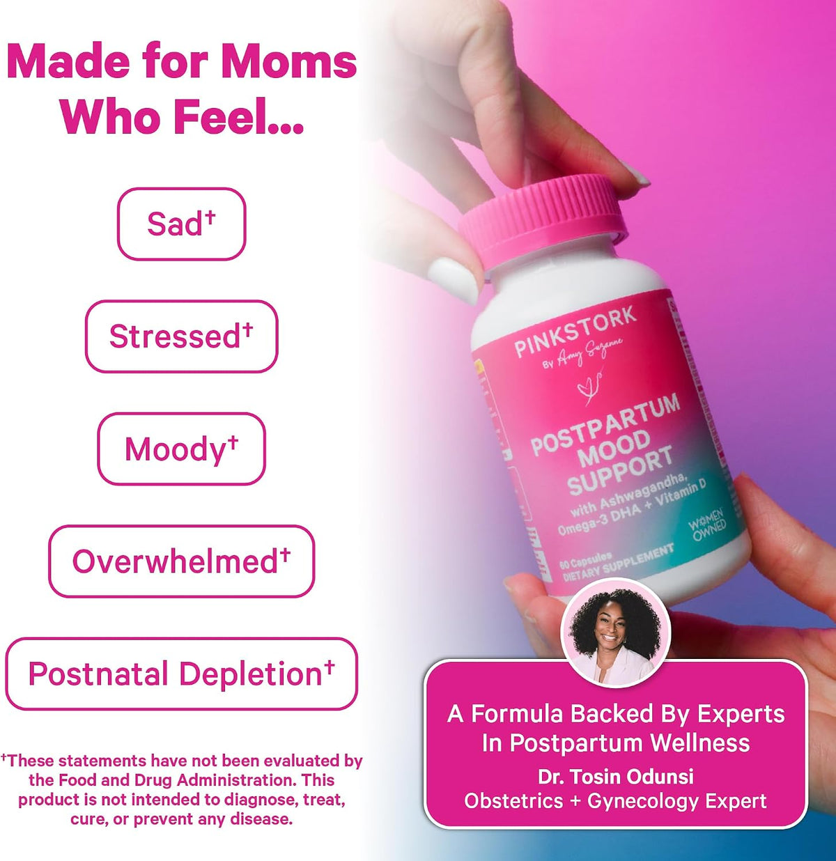 Pink Stork Postpartum Mood Support, 30-Day Supply