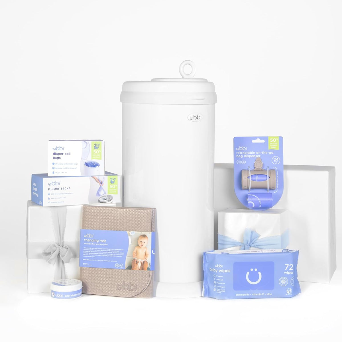 Ubbi Stainless Steel Diaper Pail, No Special Bags, Odor-Locking, White