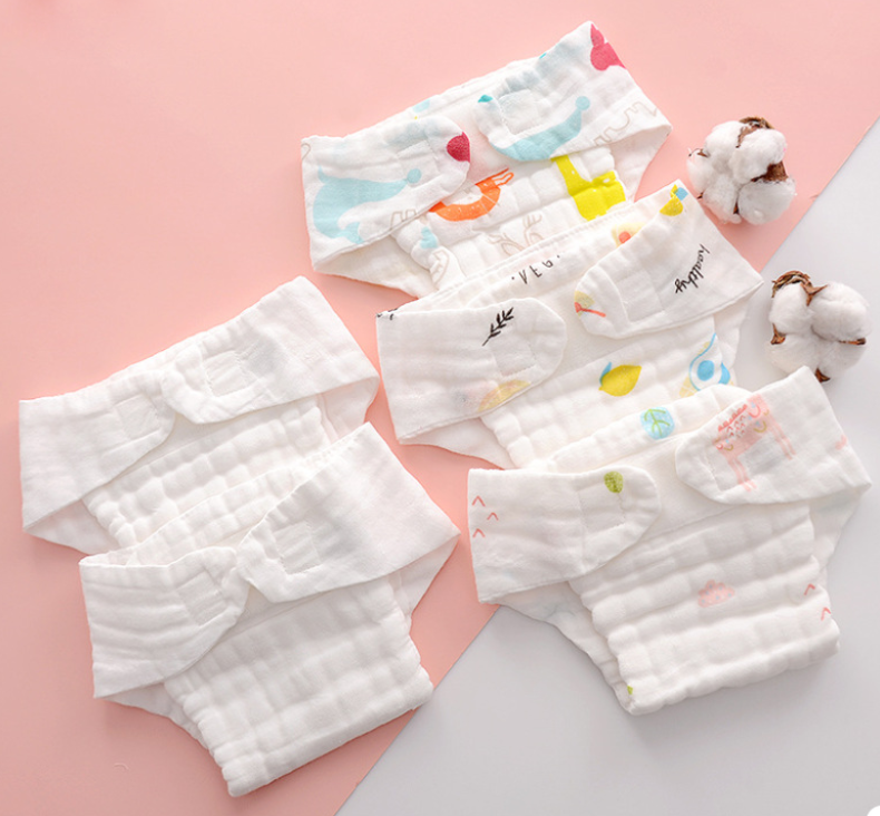 Cotton Muslin Washable Diaper Baby Cloth Diaper Newborn Diaper Pants Summer Diaper