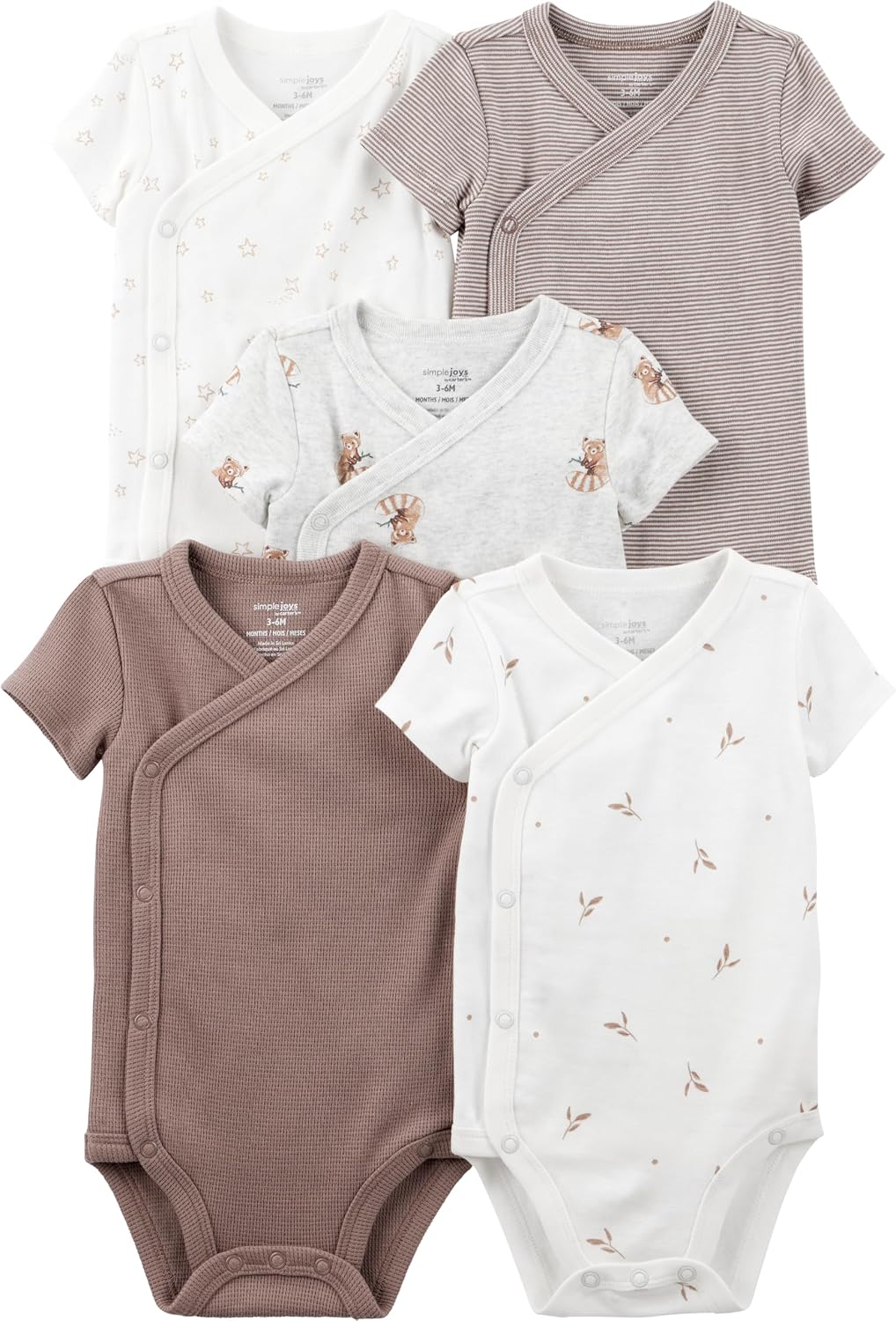 Simple Joys by Carter's Unisex Baby 5-pack Side Snap Short-sleeve Bodysuit