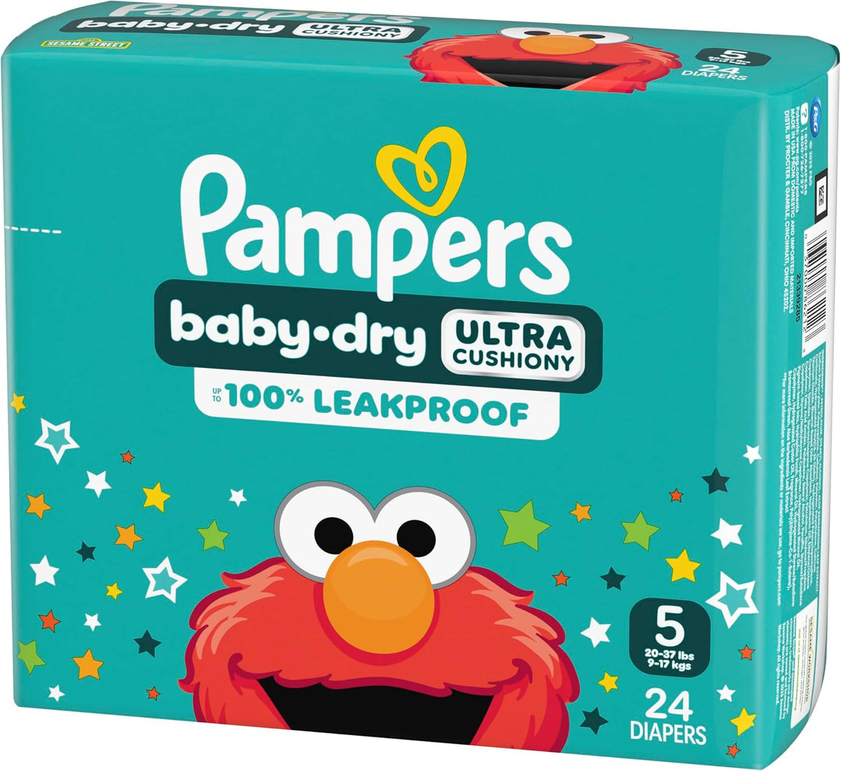 Pampers Baby Dry Ultra Cushiony Diapers, Size 1 (8-14 lbs), 120 Count, Up to 100% Leakproof