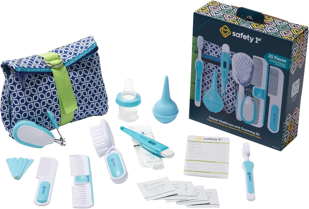 Safety 1st Deluxe Baby Healthcare and Grooming Kit, Arctic Blue, Newborn Baby Essentials, One Size, 25 Pieces