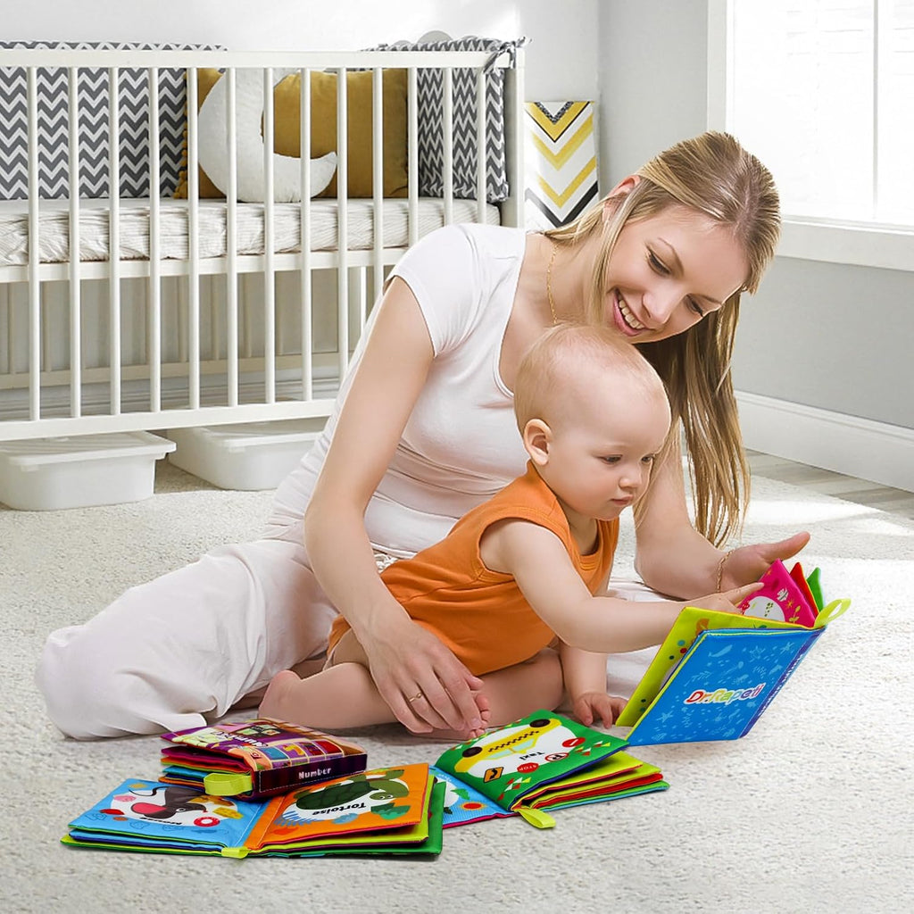 Dr.Rapeti 6 Pack Soft Books, Cloth Book, Bath Book, Baby Book, Crinkle Book