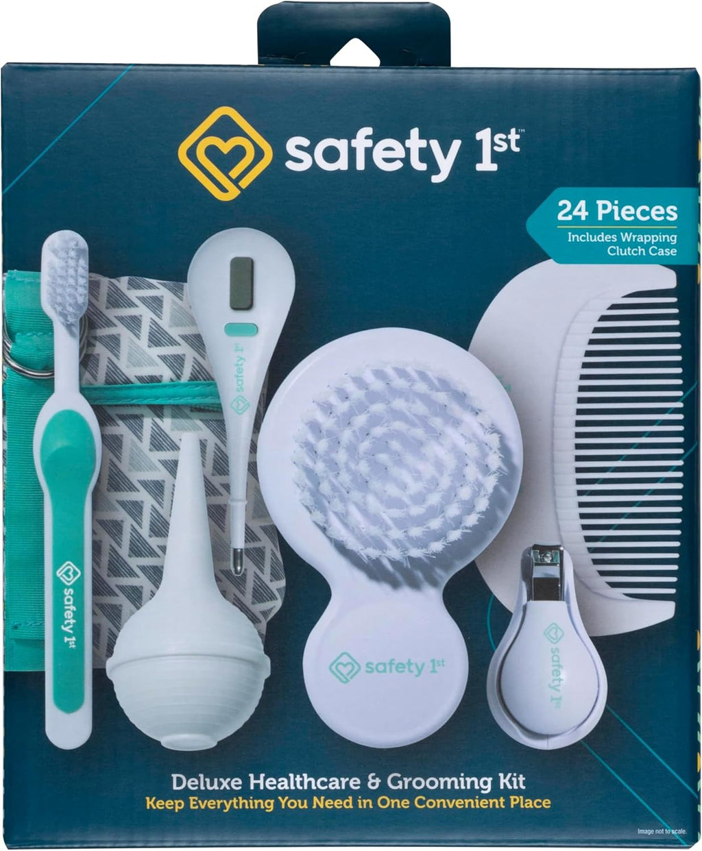 Safety 1st Deluxe Baby Healthcare and Grooming Kit, Arctic Blue, Newborn Baby Essentials, One Size, 25 Pieces
