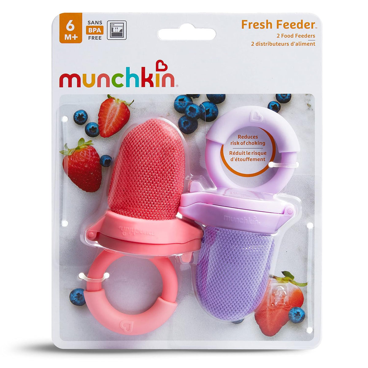 Munchkin Baby Feeder, 2 Pack, Coral/Purple