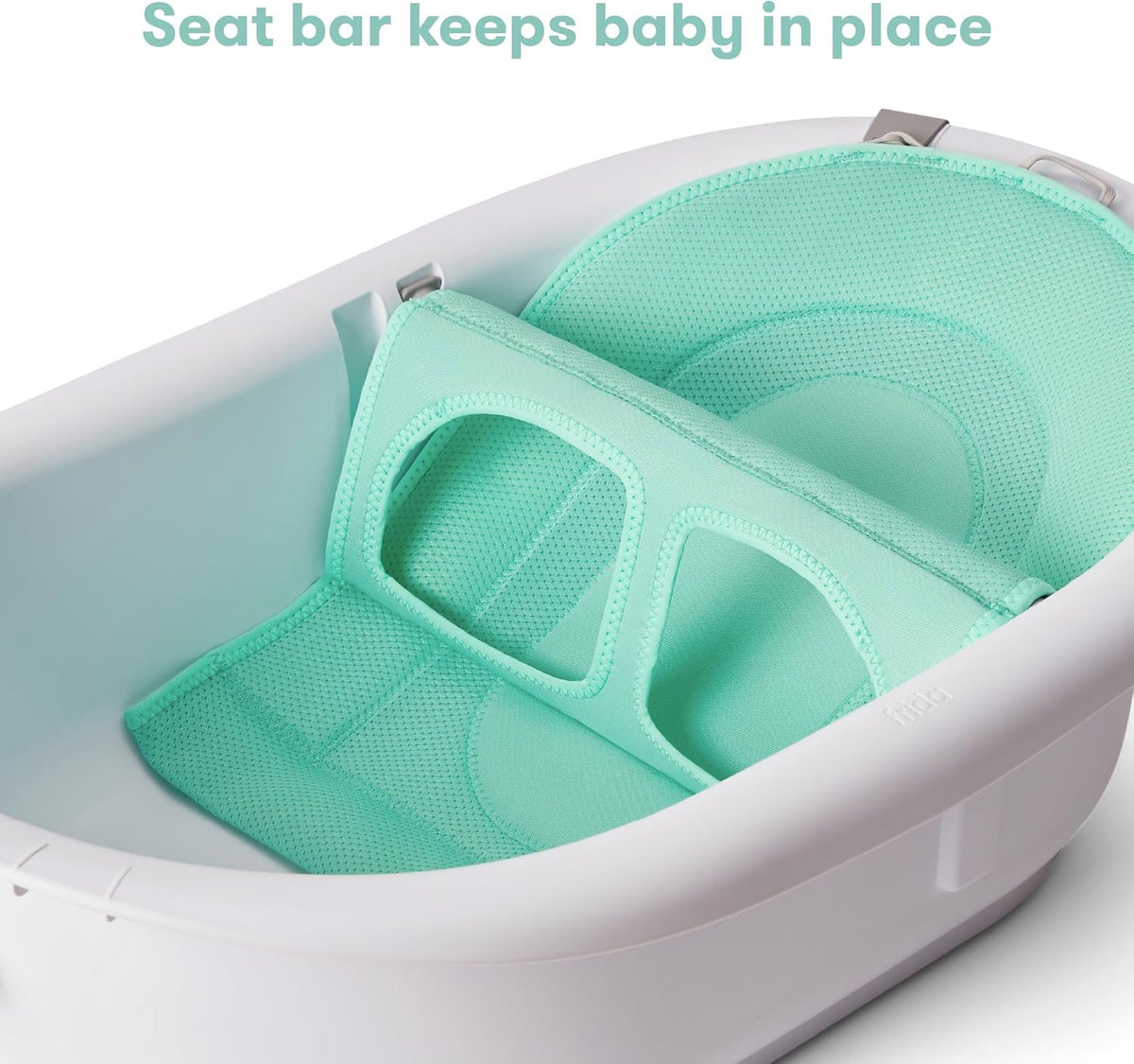 Frida Baby 4-in-1 Grow-with-Me Baby Bathtub, Baby Tub for Newborns to Toddler with Removable Bath Seat & Backrest for Bath Support in Tub