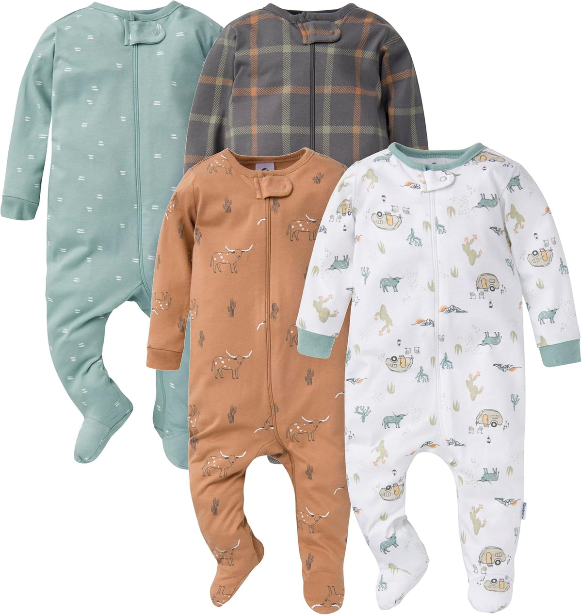 Gerber Baby Boys' 4 Pack Sleep 'N Play Footie