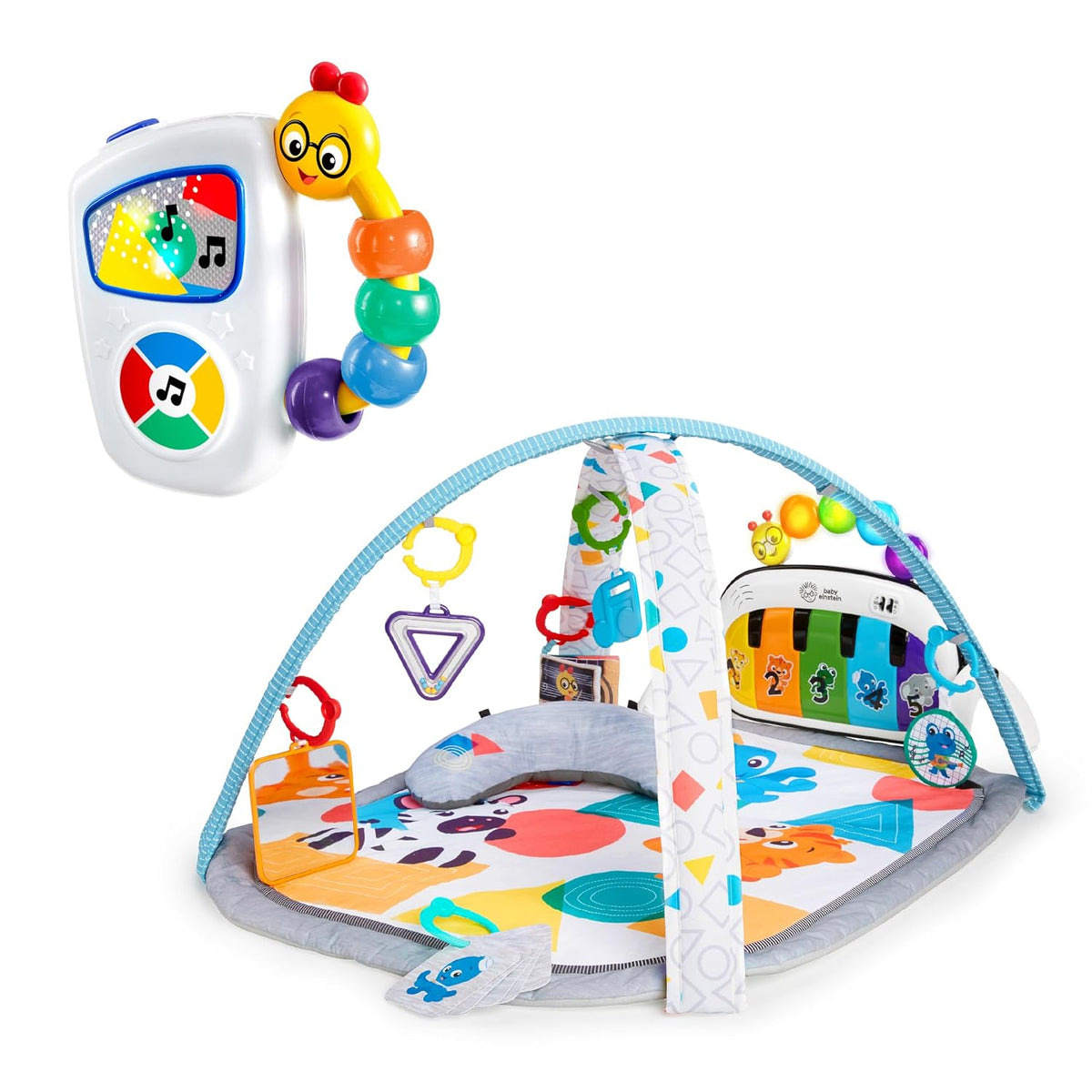 Baby Einstein 4-in-1 Kickin' Tunes Music and Language Play Gym and Piano Tummy Time Activity Mat