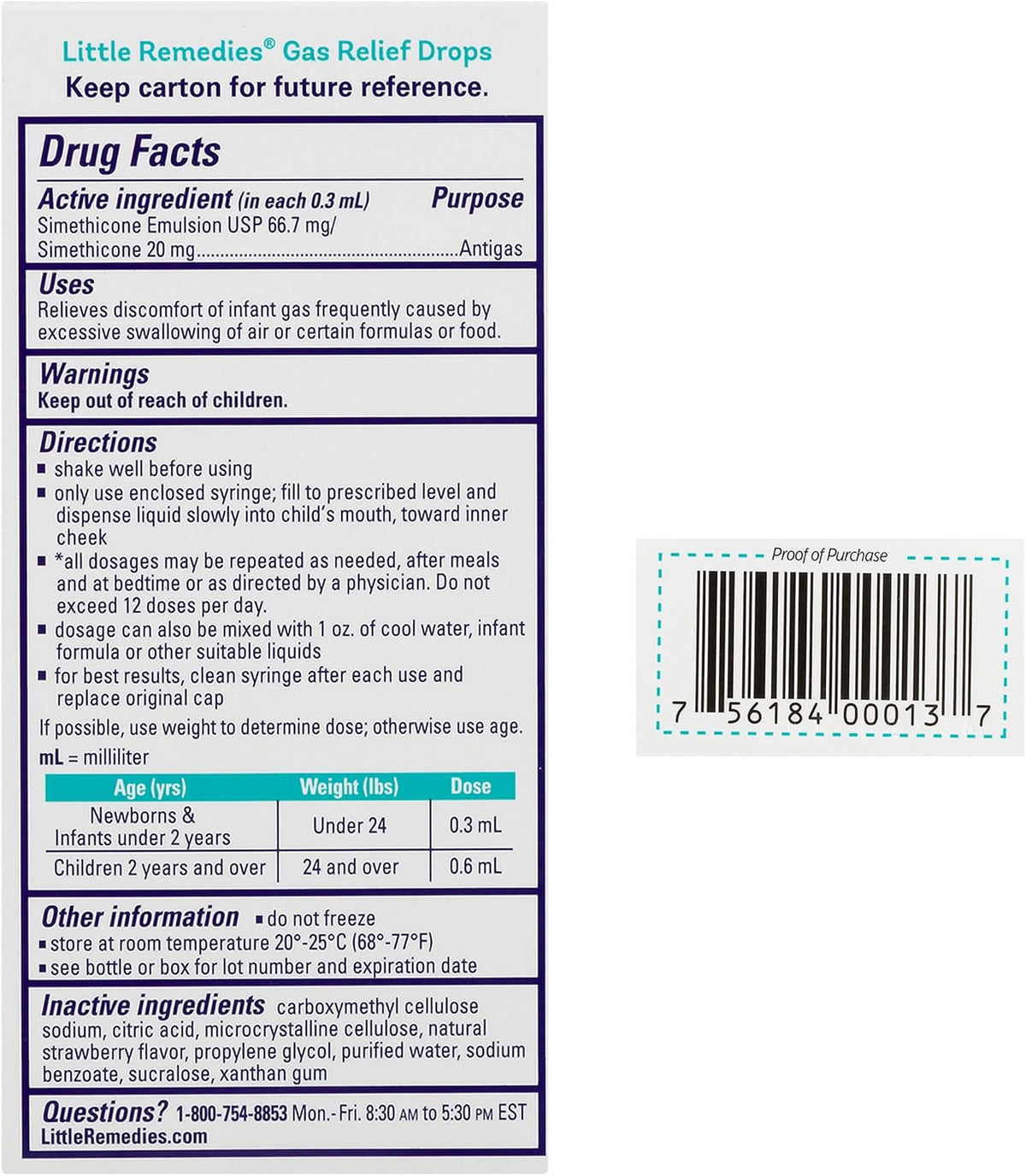 Little Remedies Newborn Gas Relief Drops, Natural Berry, 1 Fl Oz