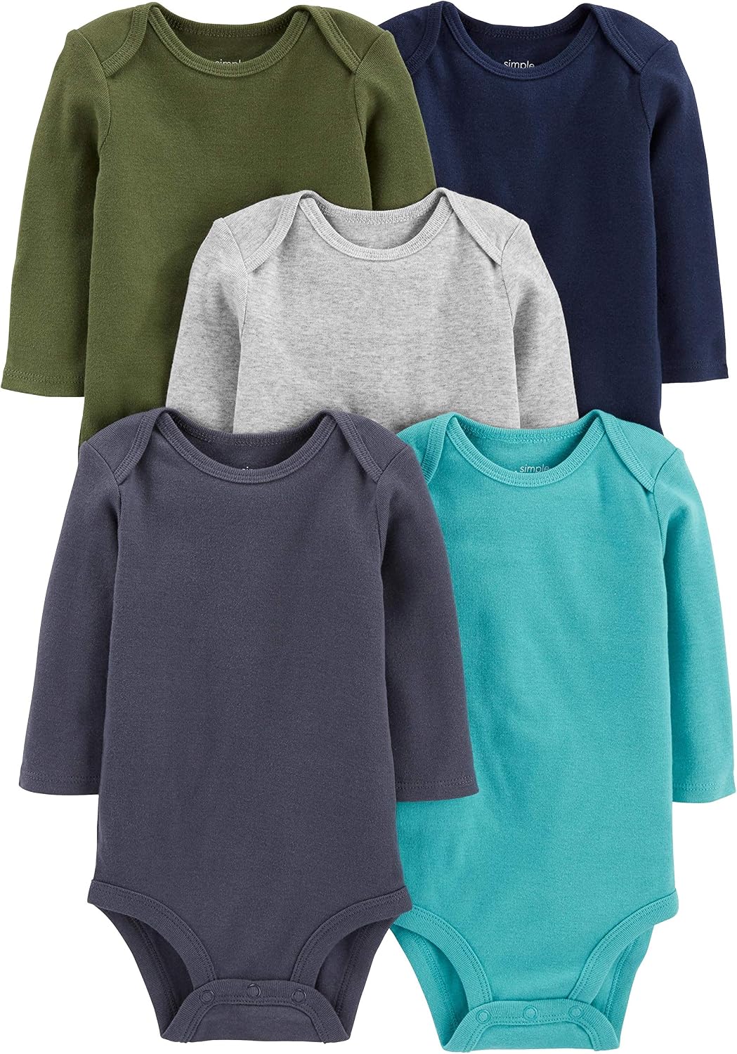 Simple Joys by Carter's Baby Boys Long-Sleeve Bodysuit Pack of 5Bodysuit