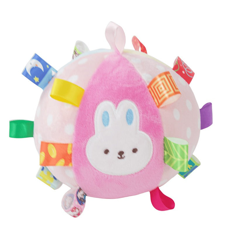 Super Soft Baby Hand Grab Ball Plush Bell Comfort Ball Label Cloth Ball Toy Lathe Pendant