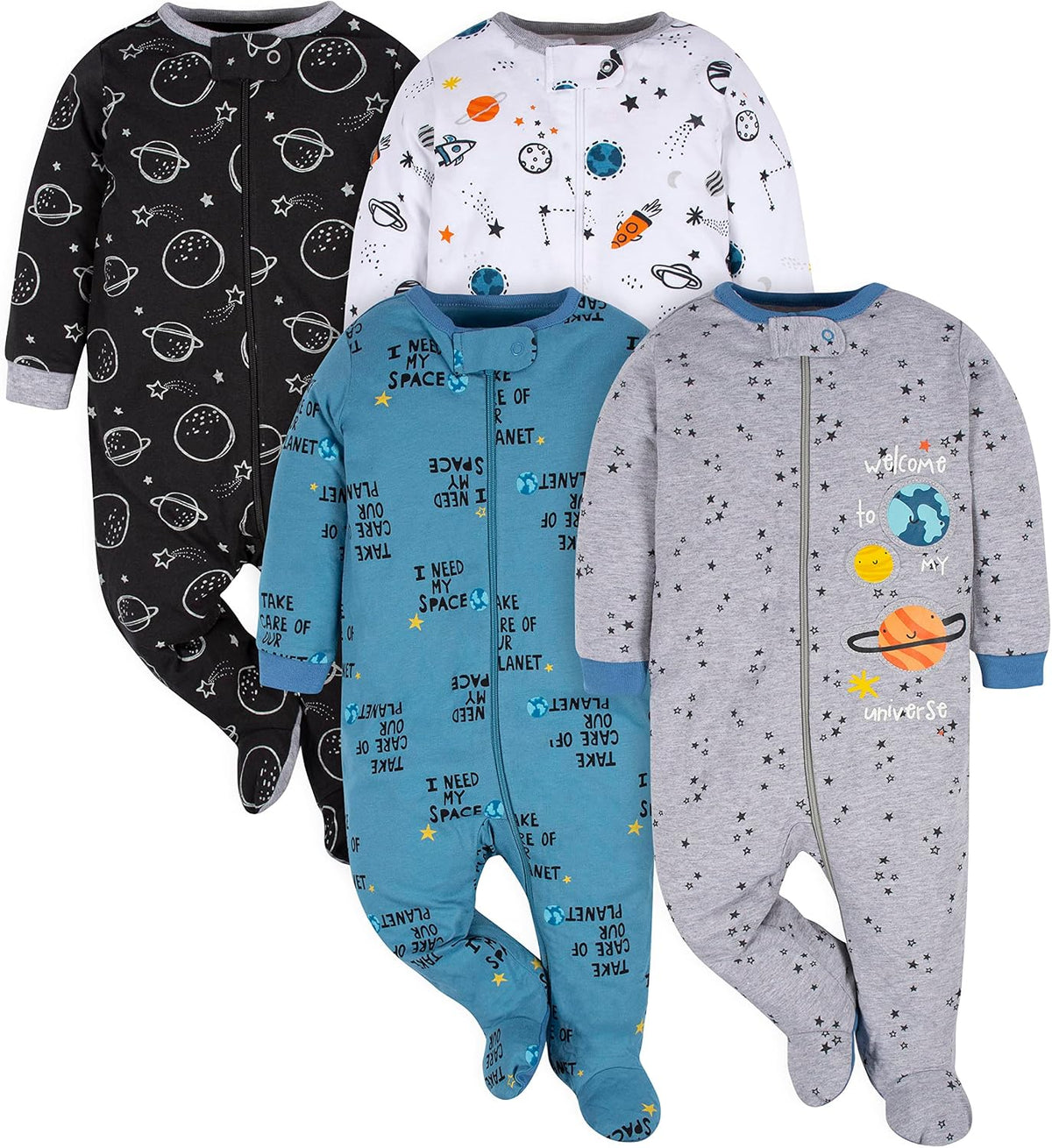 Gerber Baby Boys' 4 Pack Sleep 'N Play Footie