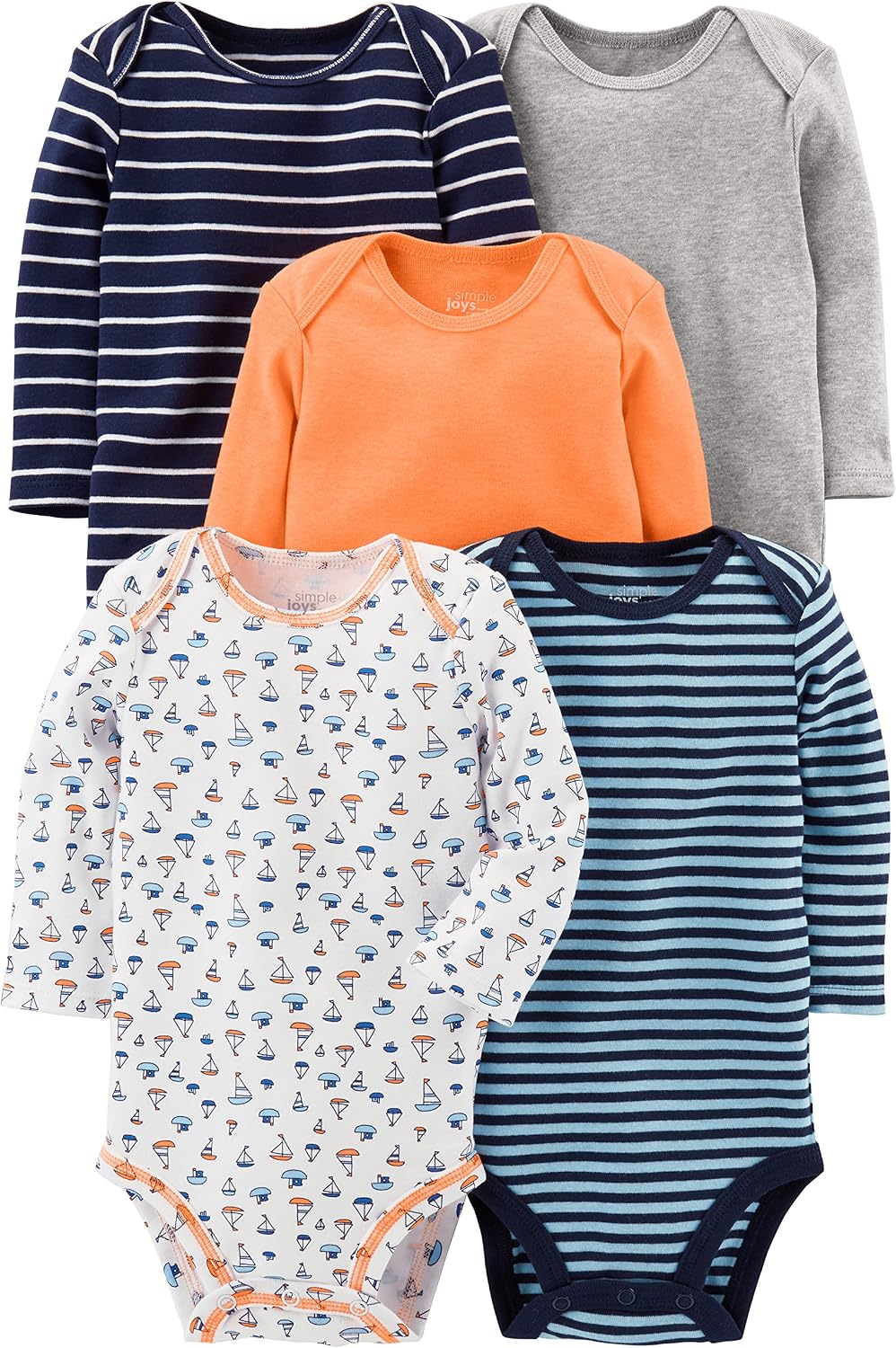 Simple Joys by Carter's Baby Boys Long-Sleeve Bodysuit Pack of 5Bodysuit
