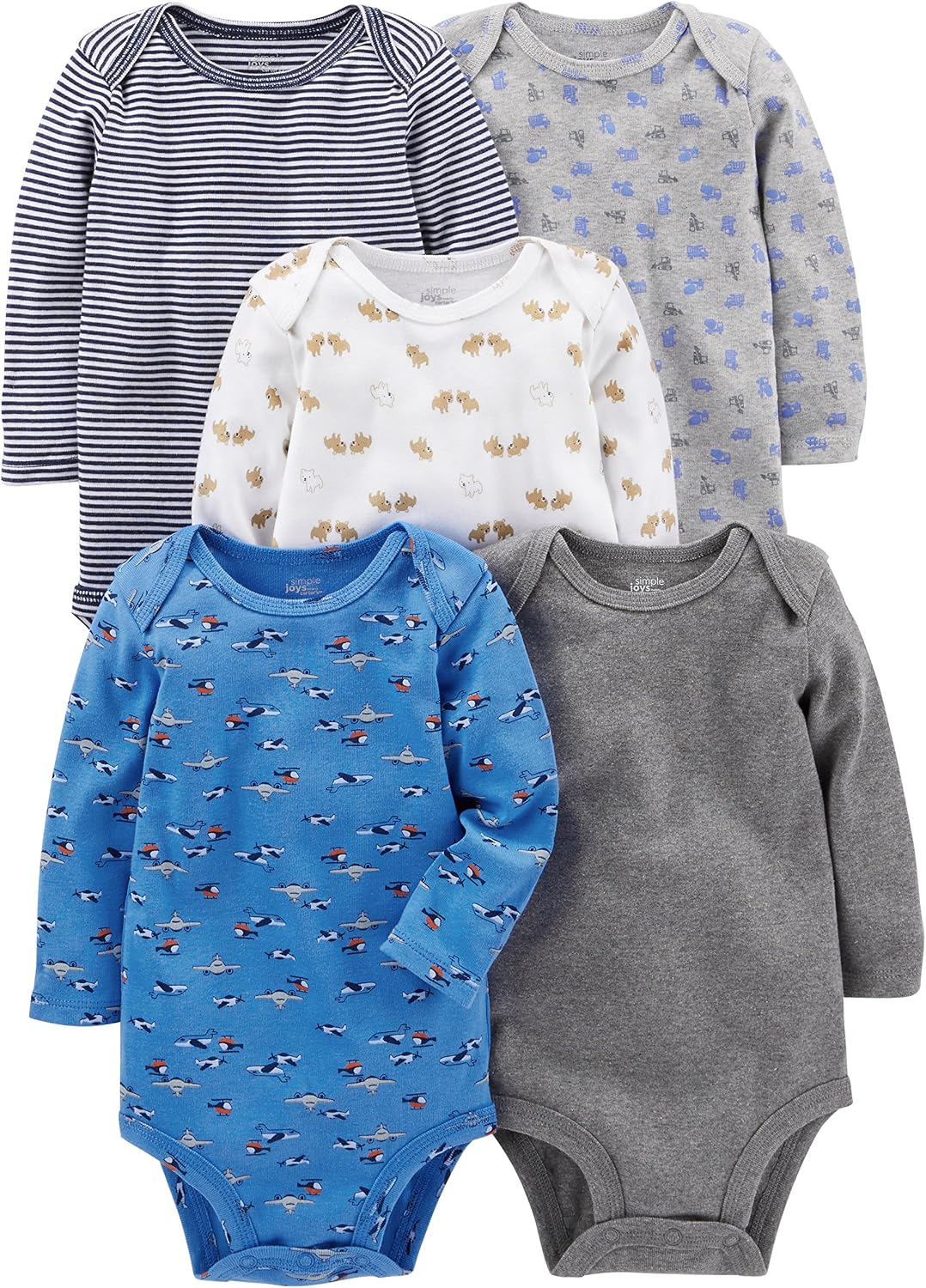 Simple Joys by Carter's Baby Boys Long-Sleeve Bodysuit Pack of 5Bodysuit