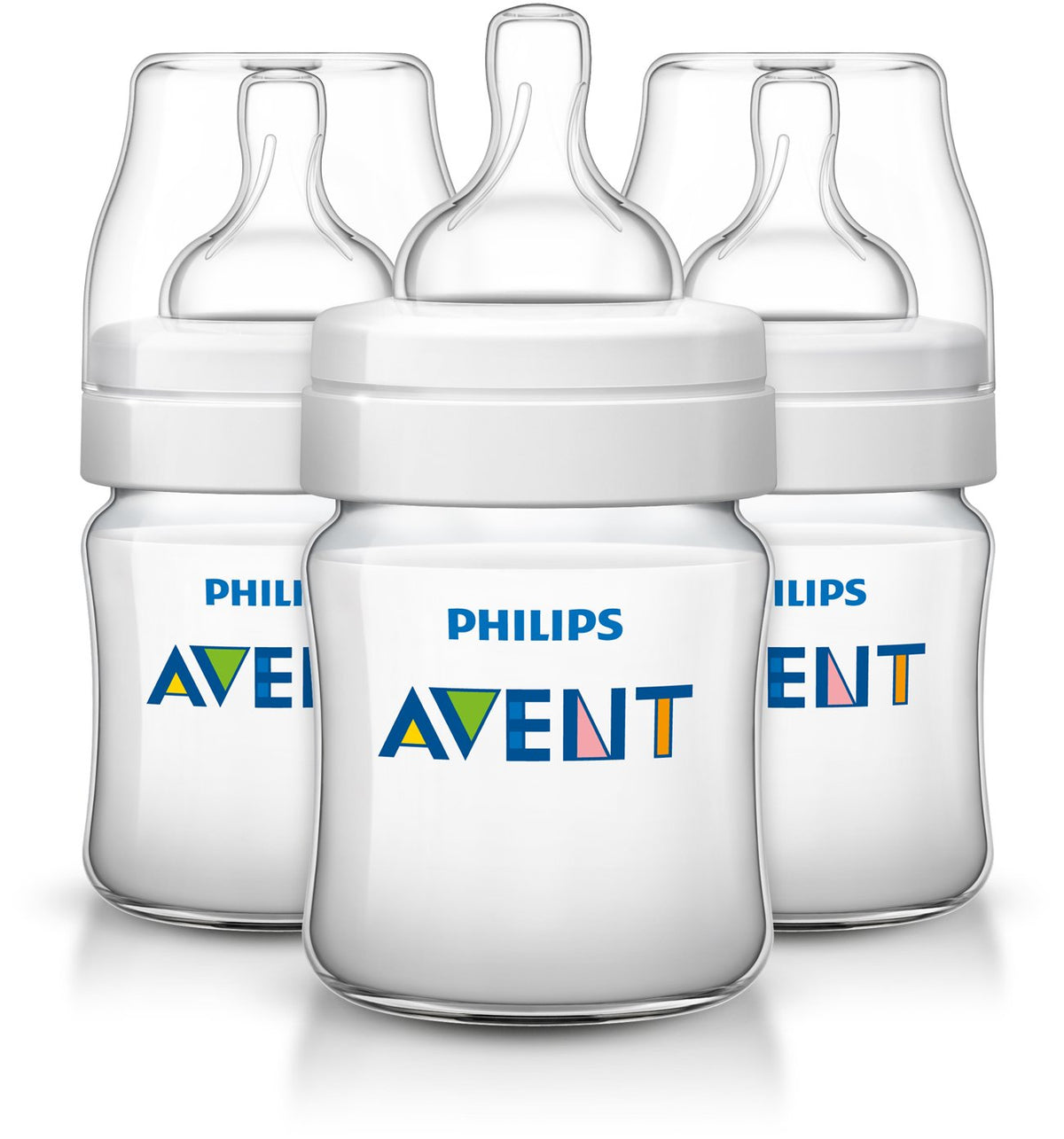 Philips Avent Anti-colic Baby Bottles Clear 4oz 3 Piece
